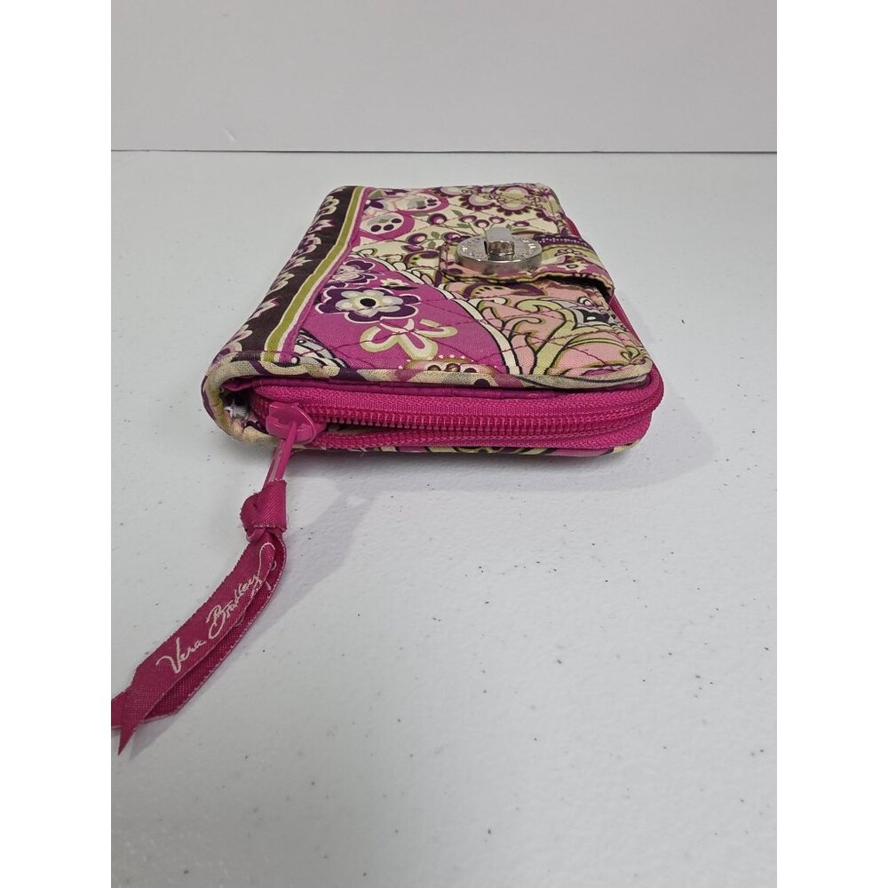 Vera Bradley Wallet Womens Pink Purple Floral Zip Around Organizer Clutch Purse - Picture 3 of 7